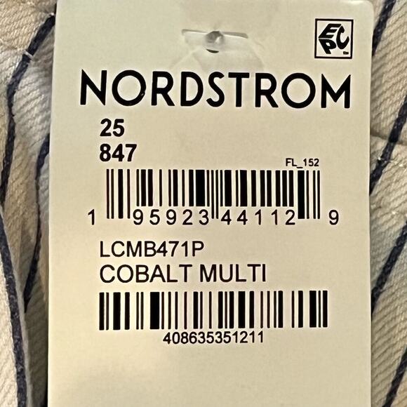 FRAME LE CROP MINI BOOT PINSTRIPE‎ JEANS IN COBALT MULTI NWT WOMEN'S SIZE 25 - Picture 11 of 16